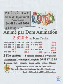 Image du loto super loto Club Joie Vivre Andel