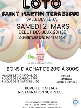Image du loto Loto APE RPI St Martin Terressus Le Châtenet