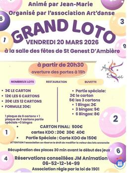 Image du loto Association Art'Danse animé par jean- marie