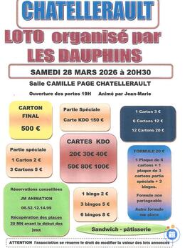 Image du loto Les dauphins de chatellerault animé par jean marie