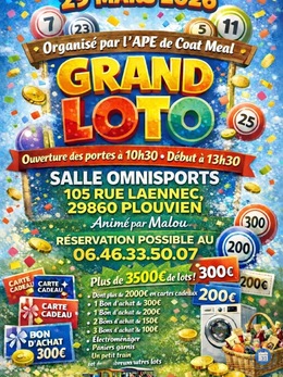 Image du loto Loto APE COAT-MEAL, animé par Malou