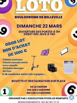 Image du loto Loto de l'association Foyer les Remparts