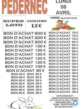 Affiche du loto Loto de Pâques organisé par le Méné Bré Sports