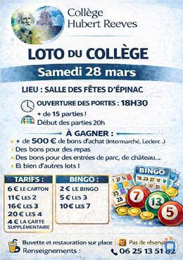 Image du loto Loto du collège Hubert Reeves