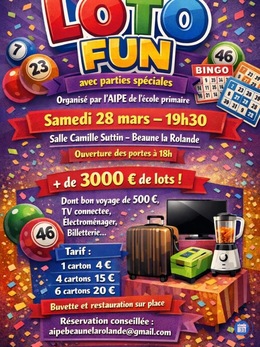 Image du loto Loto fun de l’AIPE Beaune la Rolande