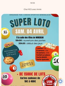 Image du loto Loto du foot animé par Hélène