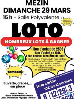 Image du loto Loto au profit de l'école élémentaire