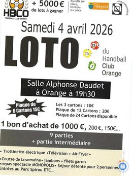 Image du loto Super loto du handball club orange