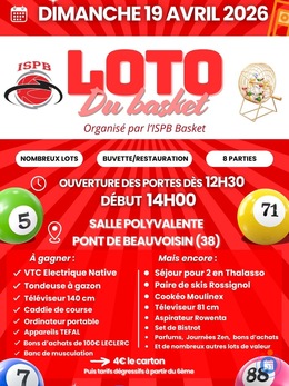 Affiche du loto Grand Loto de l'ISPB Basket