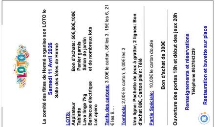Affiche du loto Loto comité des fêtes