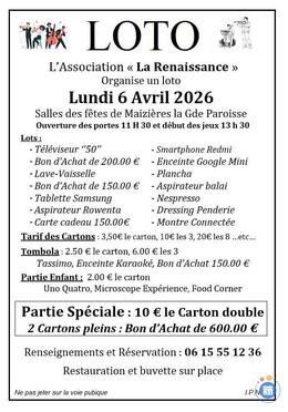 Image du loto LOTO de La Renaissance