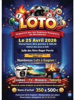 Image du loto Loto des Sapeurs-Pompiers de Montmirail