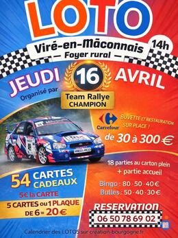 Affiche du loto Loto team rallye champion