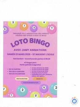 Image du loto loto- bingo APE D'AZAY avec JAMY 47 tirages