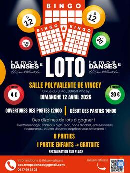 Affiche du loto Loto de l association TempsDanses