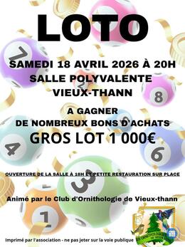 Affiche du loto Loto organisé par le COVT