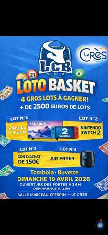 Affiche du loto 1er Loto du Crès Basket