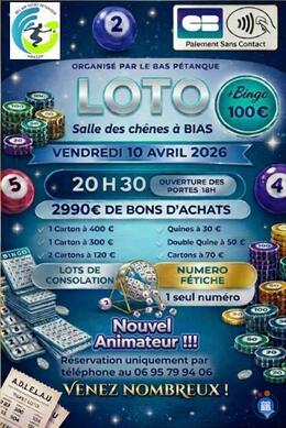 Affiche du loto Loto bas mimizan petanque