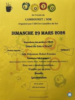 Image du loto Loto de l'école de cambounet sur le sor