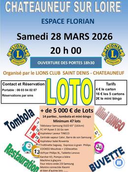 Image du loto LOTO LIONS CLUB Saint Denis -Châteauneuf (caritatif)