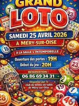 Affiche du loto Super loto tennis de table de mery sur oise