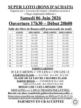 Image du loto Super loto de l'association diego simplement différent
