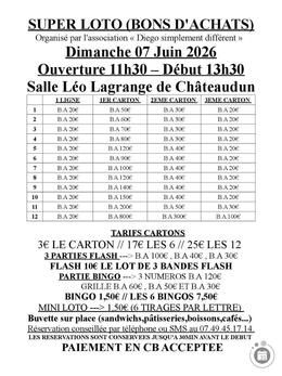 Image du loto Super loto de l'association diego simplement différent