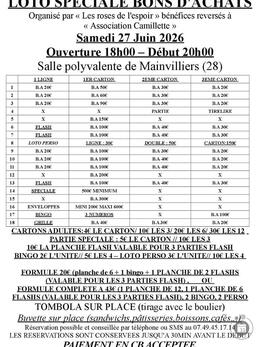 Affiche du loto Super loto de l'association camilette