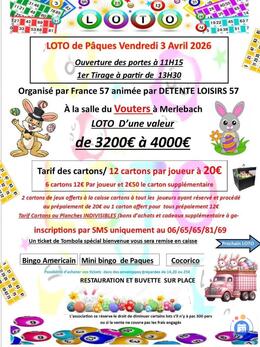 Image du loto Super lotoquine de Pâques animé par Laurent de detenteloisir