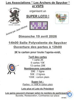 Image du loto Super Loto organisé par le Tir à l'Arc et V.S..P.S