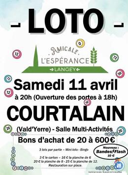 Affiche du loto Loto de l'Amicale l'Espérance de Langey