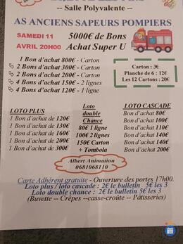 Image du loto Loto des Anciens Sapeurs-Pompiers de Brette Les Pins