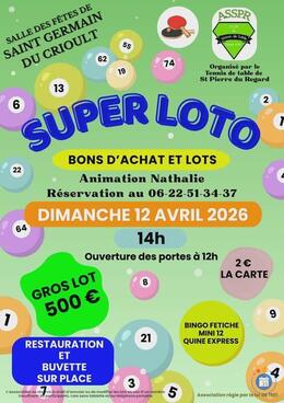 Image du loto Loto tennis de table st germain du crioult