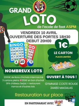Affiche du loto Grand loto de l’école de foot aspm