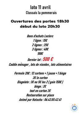 Image du loto super loto animé par Natacha