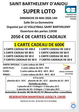 Image du loto Super loto organisé par le volley Saint Barthelemy