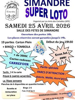 Image du loto Super Loto de l'APE les Amis des Cartables