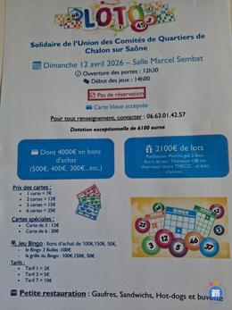 Image du loto Loto solidaire de l'Union des Comités de quartier Chalon