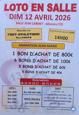 Image du loto Loto fsgt athletisme anime par jean marie
