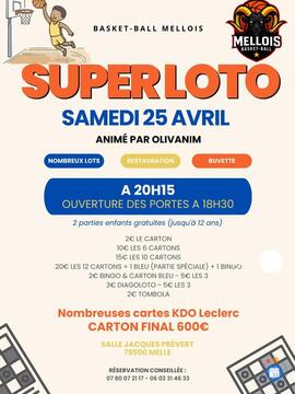 Image du loto Méga loto basket club melle