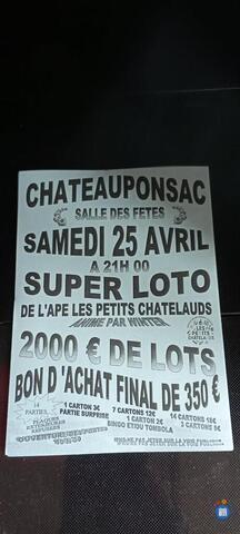 Image du loto Loto de l'APE de Chateauponsac