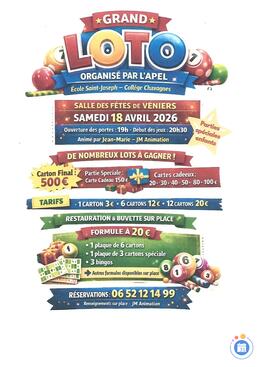 Image du loto APEL ST JOSEPH animé par JEAN-MARIE