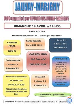 Image du loto UFVGAC animé par JEAN-MARIE