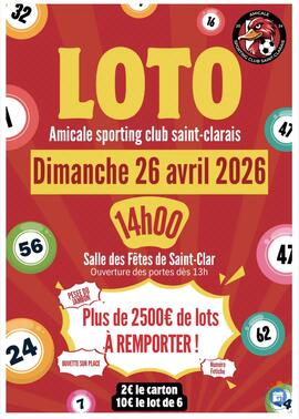 Image du loto Loto de l’Amicale du Sporting Club Saint-Clarais