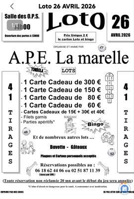 Image du loto Loto APE la marelle