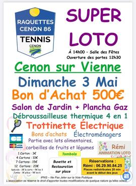 Image du loto Super Loto du Raquette Cenon 86 animé par Rémi