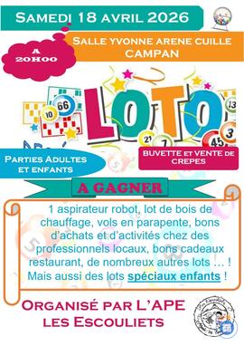 Image du loto Loto des écoles de la Vallée de Campan